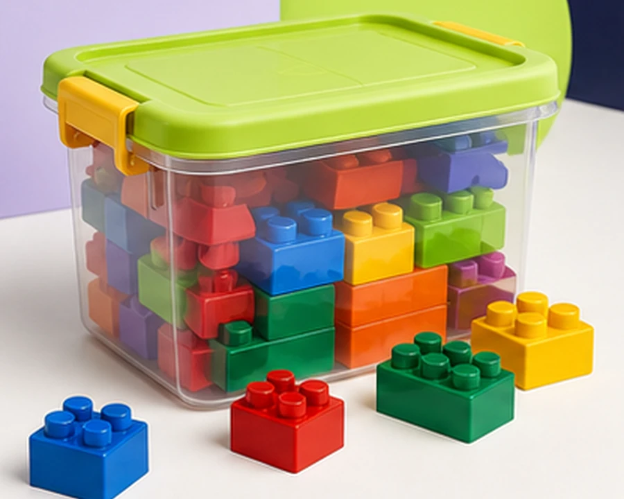 Original editorial illustration representing LEGO DUPLO Deluxe Brick Box 10914